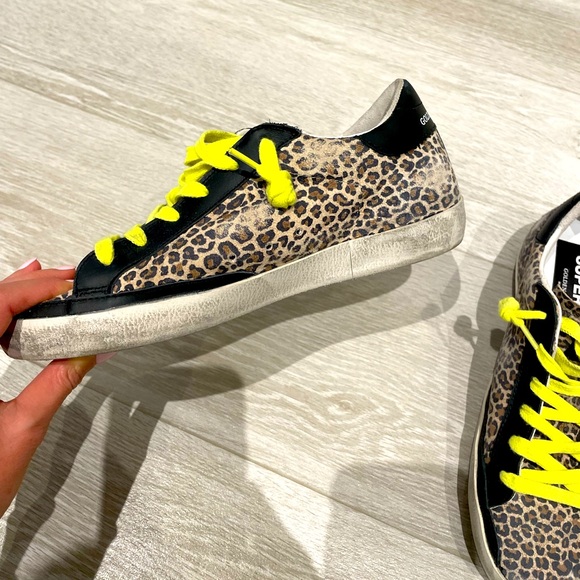 Golden Goose Leopard and Neon Sneakers Size 37 - Picture 6 of 8